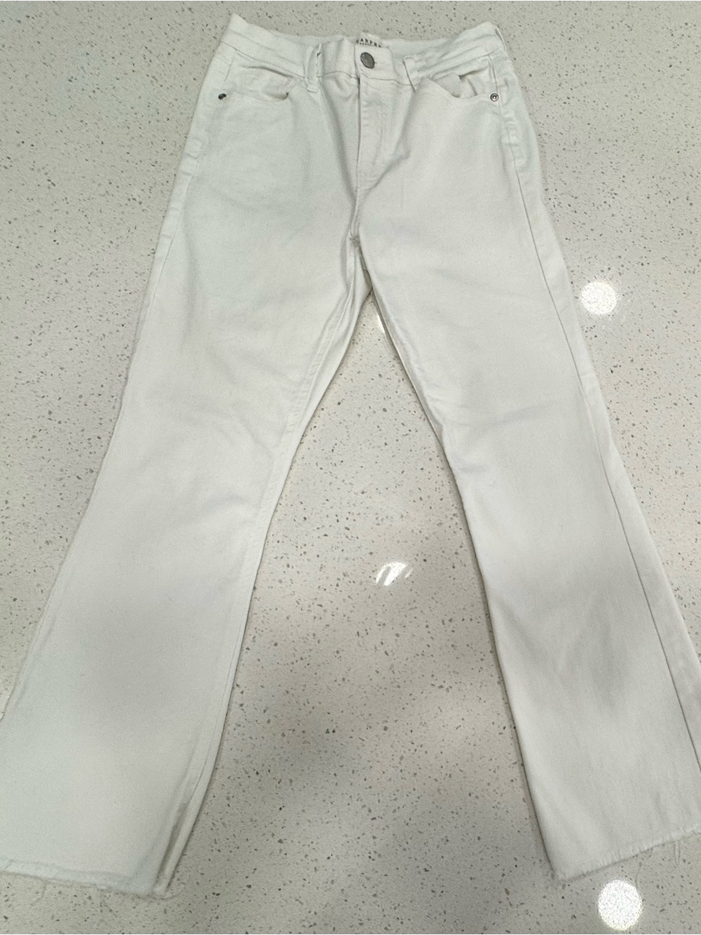 Harper Heritage White High Rise Kick Crop Flare Jeans [size 25] Francesca's